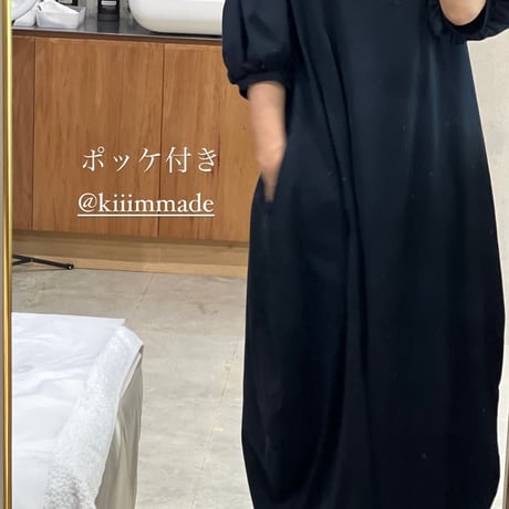 balloon T-shirt dress / Black