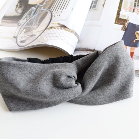 Organic T-shirt turban /c-gray