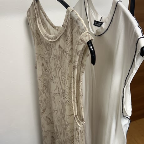 Sheer no sleeves dress “marble “