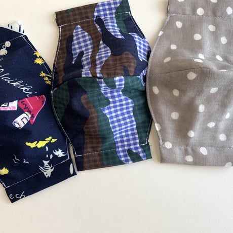 【kids mask】cotton100•double gauze /dots•camouflage •flowers etc