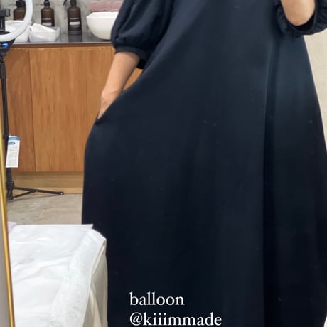 balloon T-shirt dress / Black