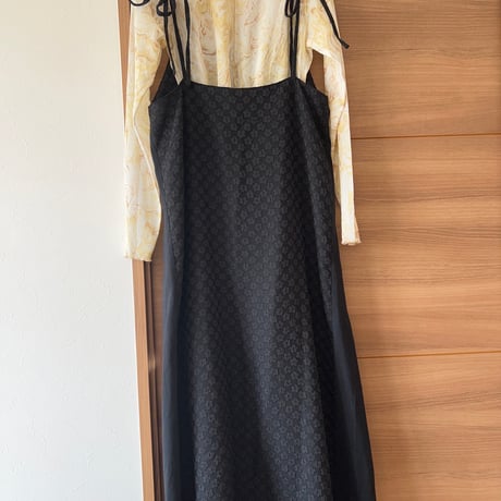 Flower jacquard Camisole dress 【semi-custom order】