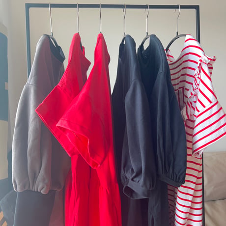 Gather dryT-shirt dress / Red