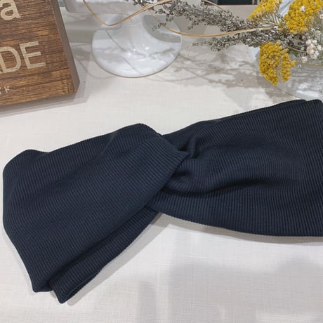 Peru T-shirt RIB turban / Gray ・Black