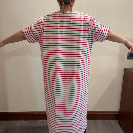 【semi-custom order】Border T-shirt Giza cotton dress
