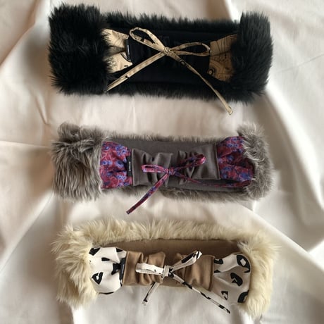 【 kids】eco fur turban /black /gray/off-white