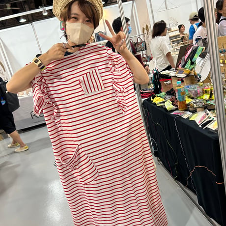【semi-custom order】Border T-shirt Giza cotton dress
