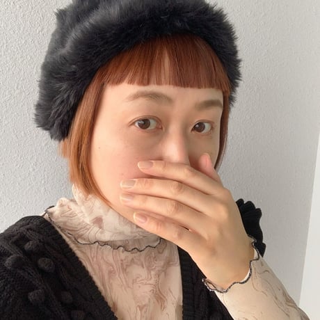 eco fur turban black