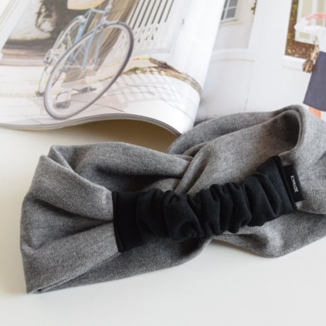 Organic T-shirt turban /c-gray
