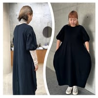 balloon T-shirt dress / Black