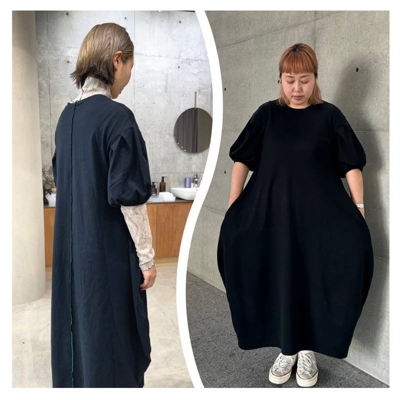 バルーンワンピース　オーダー　見本 ふんわりと膨らみを持たせたバルーンシルエットが大人可愛い