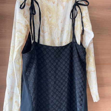 Flower jacquard Camisole dress 【semi-custom order】
