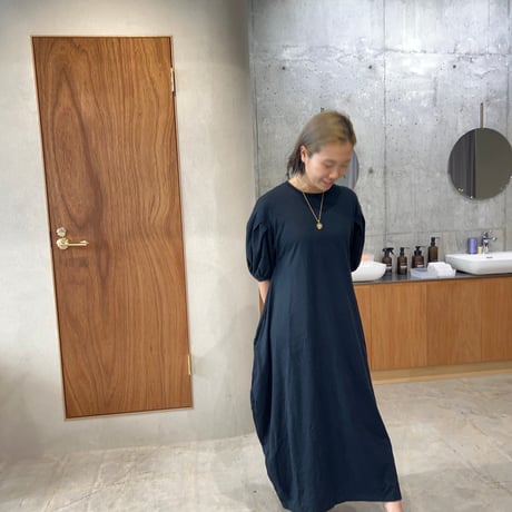 balloon T-shirt dress / Black