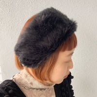 eco fur turban black