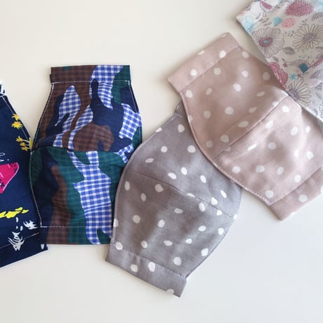 【kids mask】cotton100•double gauze /dots•camouflage •flowers etc
