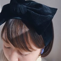 corduroy ribbon turban black