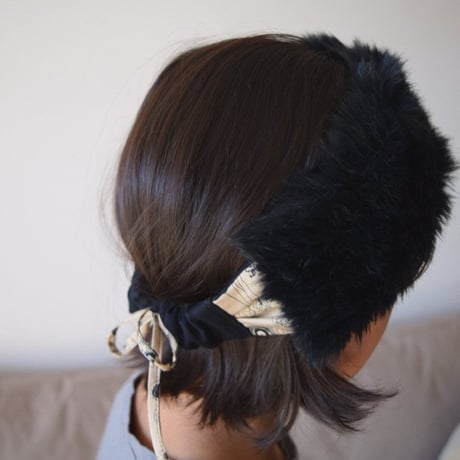 【 kids】eco fur turban /black /gray/off-white