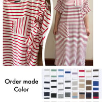 【semi-custom order】Border T-shirt Giza cotton dress