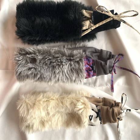 【 kids】eco fur turban /black /gray/off-white