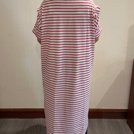 【semi-custom order】Border T-shirt Giza cotton dress