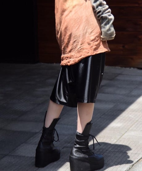 JFR × WILDFRÄULEIN "Solid high neck cutsew" Yohryu black & grey , Linen jersey.
