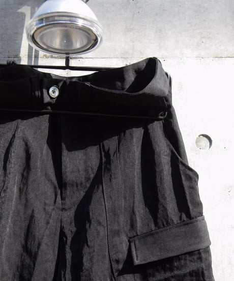 NL "Double zip high waist tech pants" Black nylon.