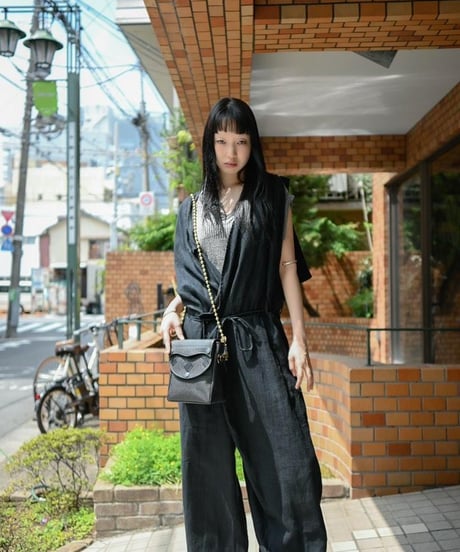 WILDFRÄULEIN "Couture salopette" Dark indigo linen.