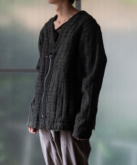 WILDFRÄULEIN "Silk × Jersey bonding blouson oild corting"