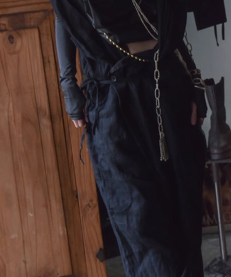 WILDFRÄULEIN "Couture salopette" Dark indigo linen.