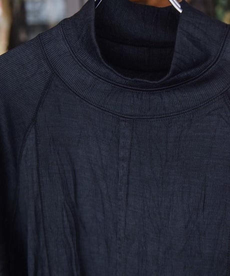 JFR × WILDFRÄULEIN "Solid high neck cutsew" Yohryu black & grey , Linen jersey.
