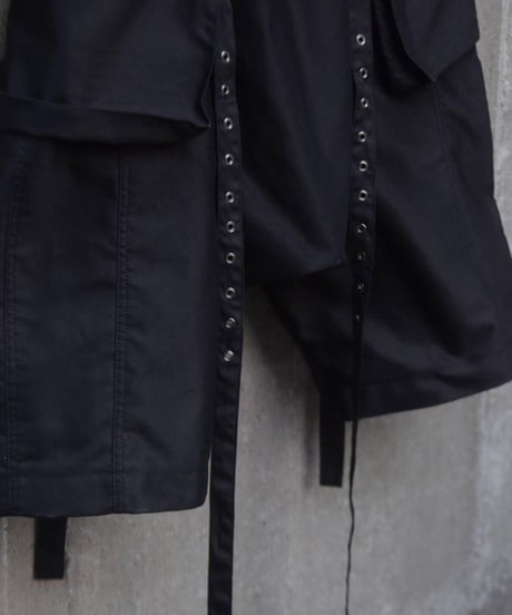 WILDFRÄULEIN "Three-d cargo shorts" Black molskin.