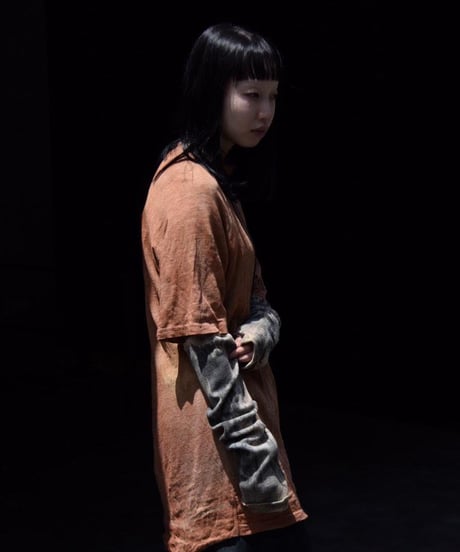 JFR × WILDFRÄULEIN "Solid high neck cutsew" Yohryu black & grey , Linen jersey.