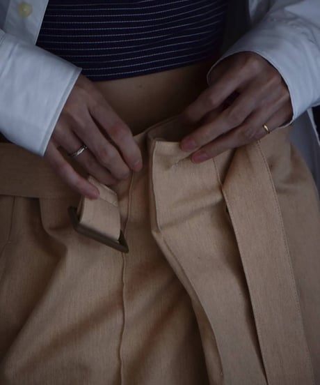 Hankes "Lap pants" Orangebeige denim ver.