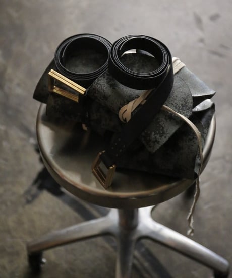 ferric "W ring leather belt" hand stitched ☓.