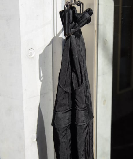NL "Double zip high waist tech pants" Black nylon.