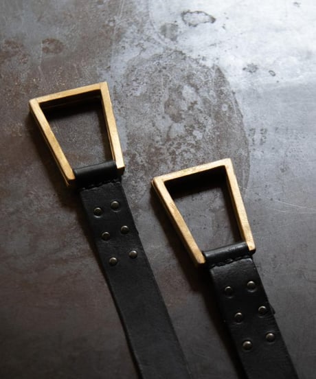 ferric "W ring leather belt" hand stitched ☓.