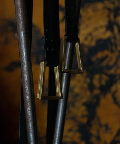 ferric "W ring leather belt" hand stitched ☓.