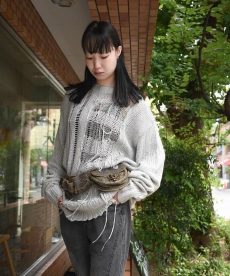 WILDFRÄULEIN "Hand knit ritz sweater" Rust color.