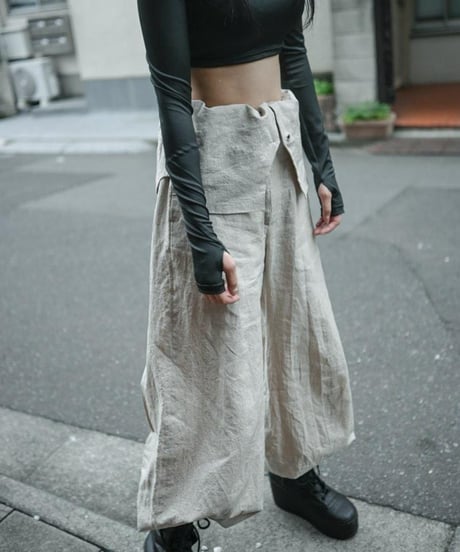 WILDFRÄULEIN "High waist baloon pants" Chintz washer linen.