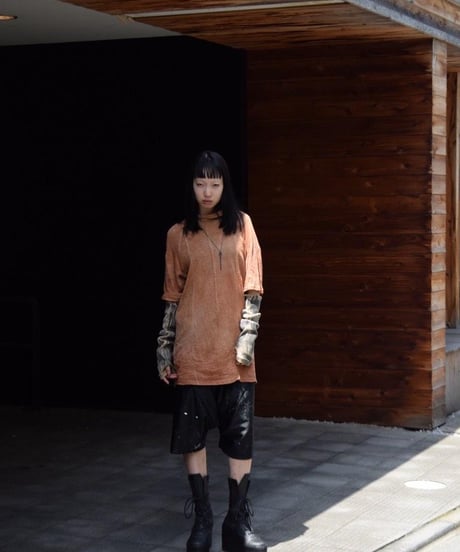 JFR × WILDFRÄULEIN "Solid high neck cutsew" Yohryu black & grey , Linen jersey.