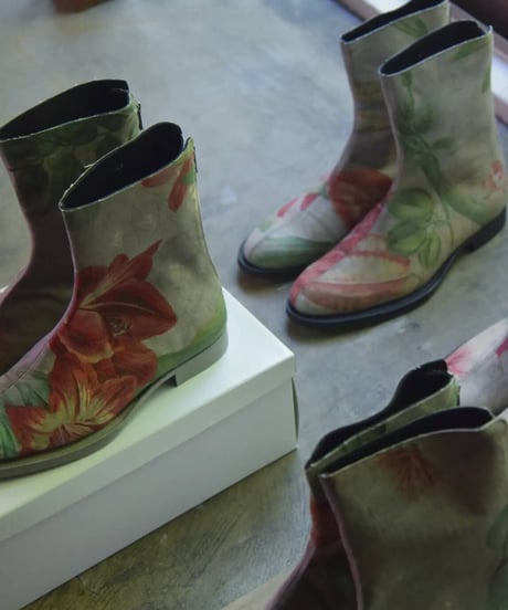Hankes × Soiihm "Antique canvas boots"