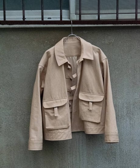 Hankes "Orangebeige denim short coverall"