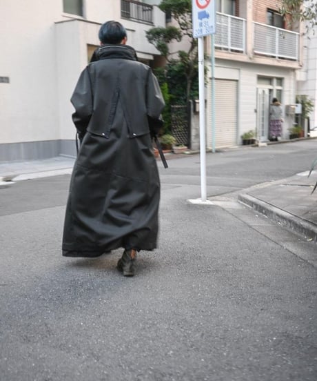WILDFRÄULEIN "Dash coat" Black PU & Grey melton.