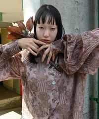 WILDFRÄULEIN "Chiffon gauze victorian blouse" Pink dry flower.
