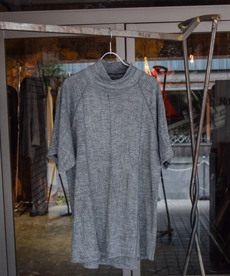 JFR × WILDFRÄULEIN "Solid high neck cutsew" Yohryu black & grey , Linen jersey.