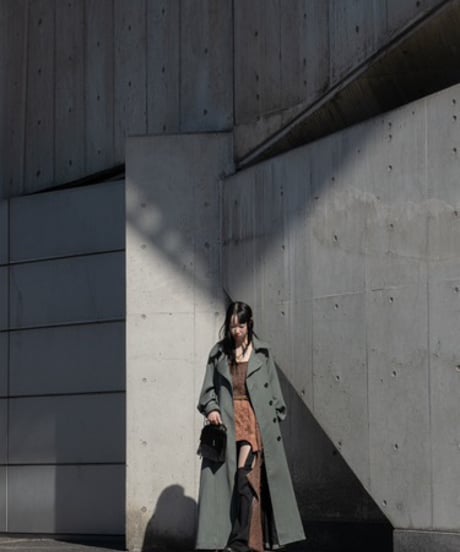 WILDFRÄULEIN "Trench coat" Offgreen silk.