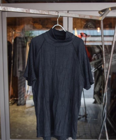 JFR × WILDFRÄULEIN "Solid high neck cutsew" Yohryu black & grey , Linen jersey.
