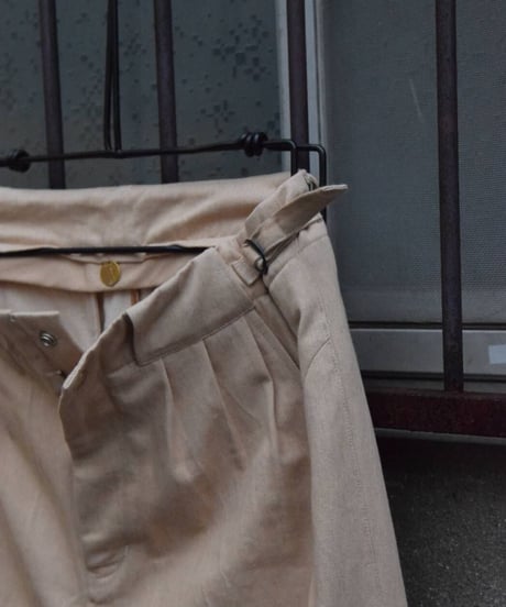 Hankes "Acid tuch high waist pants" Orangebeige denim ver.