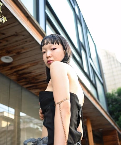 Hankes "Denim bustier" vintage denim.