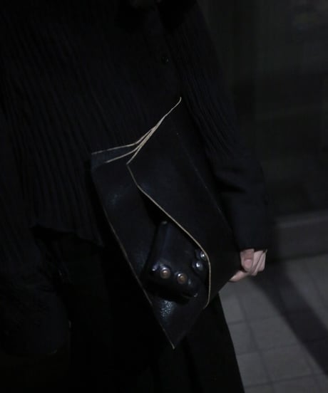 JFR "Square curve leather clutch bag"